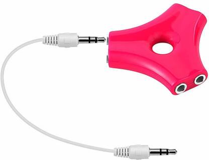 Gabbar Red 6 Way Jack Multi Headphone Earphone Audio Headset Splitter Adapter with Stereo Cable Phone Converter