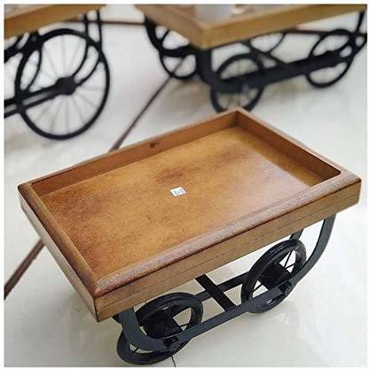 Lookee Shopee Wooden Rehdi Shape Small Serving Tray Platters Rehdi Desi Look (22 cm x 15 cm x 12 cm) Tray