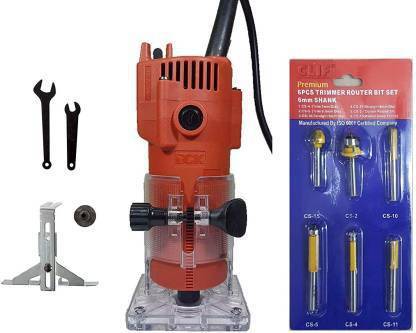 टल्सवे 350 W 30000 RPM 6 mm Trimmer Router Machine Tool with 6 Bits for Wood Working रोटरी टूल