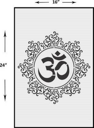 shine interiors Wall Stencils Design Reusable Sheet Size:- 16" X 24" Om The Significance stencil. om symbol Stencil
