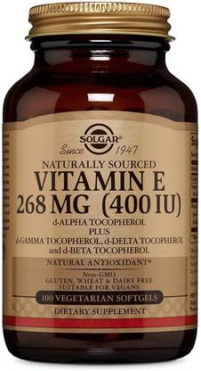 Solgar Vitamin E 400 IU D-Alpha Tocopherol and Mixed Tocopherols Vetarian 100 Softgels