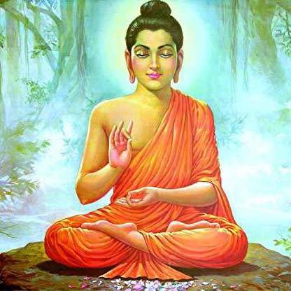 Bodh Bhagwan Vinyl Laminated Matt Finish Poster in sunboard Fine Art Print