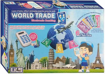 Jayaansh Traders World Trade Property Trading Game - Electronic Banking with Swipe Machine Money & Assets Board Game