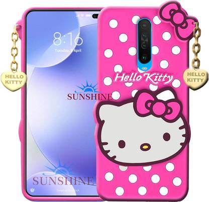 SUNSHINE Back Cover for Poco X2-Hello Kitty Case | 3D Cute Doll | Soft Girl Back Cover with Pendant