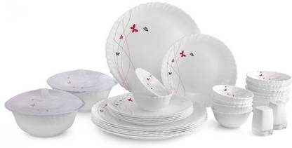 cello Pack of 31 Opalware Dazzle Lush Fiesta 31 Pcs Dinner Set