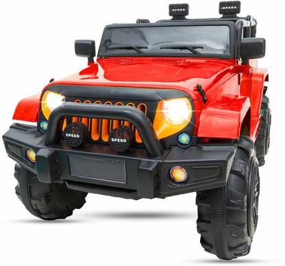 letzride Kids Jeep Car Baby Toy Car Rechargeable Battery Operated Ride on car for Kids/Baby with R/C Electric Motor Car Kids Cars, Baby Car for Boys & Girls Age 2 to 6 Years-RED Jeep Battery Operated Ride On