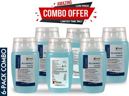 ACCURACY Generation Of Hygiene 80% Alcohol Based  Kill 99.99% Of Germs Pack Of 6 (720 ML) Hand Rub Bottle (6 x 120 ml) Hand Rub Bottle