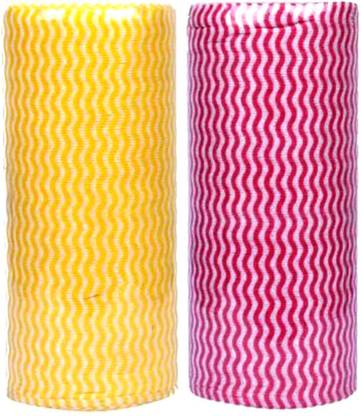 RELIUSMART PREMIUM QUALITY NON WOVEN MULTIPURPOSE KITCHEN TOWEL 100 PULL ( RED/YELLOW)