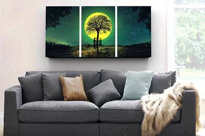 PRINTDECORS MOONLIGHT MEETING WITH FRAME Digital Reprint 24 inch x 16 inch Painting