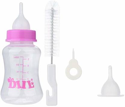 Woofy Feeding Nursing Bottle for Pet Puppy& Cat Kitten (150 ml-Small(Color May Vary) Cylindrical Plastic Pet Bottle