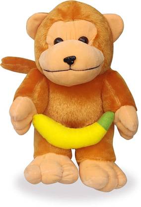 Mrsanotiyas Banana Monkey soft toy made in INDIA ( brown)  - 30 cm