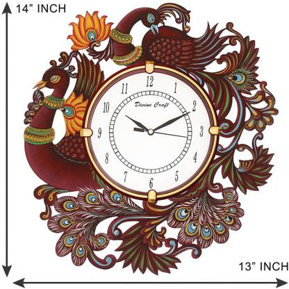Dhanraj Craft Analog 35.56 cm X 33.02 cm Wall Clock