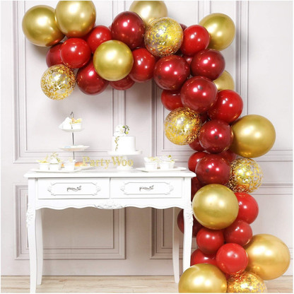 Red and gold birthday decorations clearance