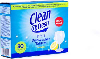 Clean N Fresh All in 1 Dishwasher Detergent Tablets Lemon For Dishwasher Machine Dishwashing Detergent