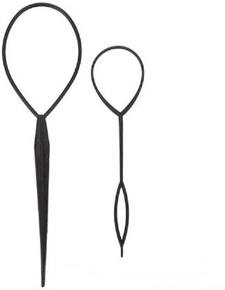 AP 2 Pc Plastic Magic Tail Hair Braid Loop Ponytail Styling Maker Clip Tool DIY Hair Accessory Set