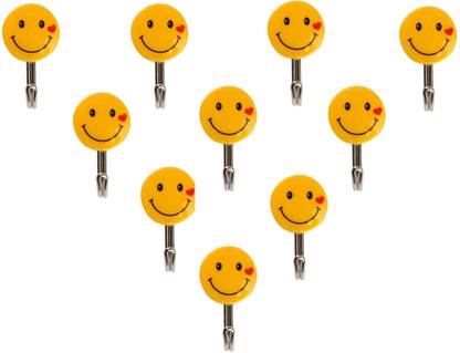 Devicezone Adhesive Wall Hooks, Smiley Hooks For Wall Hook 10