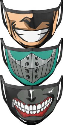 ComicSense Tokyo Ghoul Deku All Might Anime Printed Face Mask MASK-COMBO-5 Washable, Reusable Cloth Mask