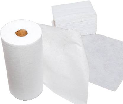 Bloom India Non Woven Tissue Roll (Fabric roll 70 ~ 80 Pulls in each roll) - Pack of 4 rolls White Cloth Napkins