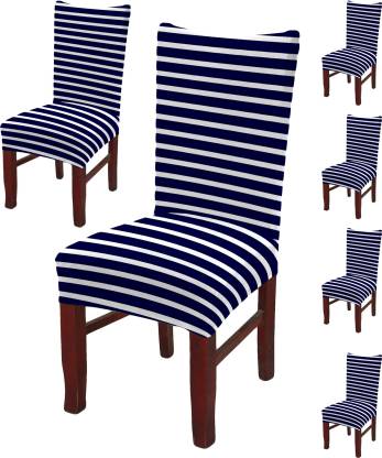 Decorian Polycotton Striped Chair Cover, Dining Table Chair Covers Set Of 6 India