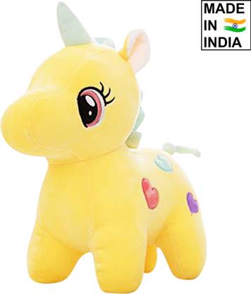 Parteet New Super Soft Plush Unicorn Toy Soft Stuffed for Kids 25 cm (Made in India) (Yellow)  - 25 cm