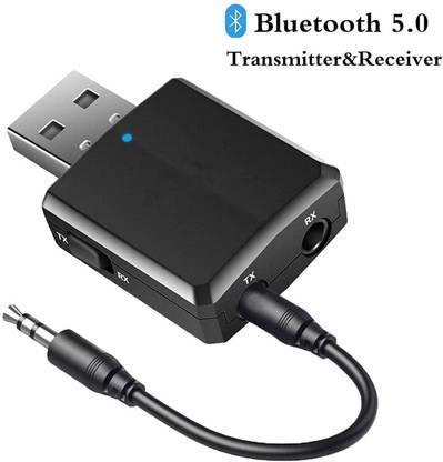 SEC ZF-169 Plus Bluetooth 5.0 Transmitter and Receiver, 3-in-1 Wireless 3.5mm Adapter for TV PC Headphones Speakers Home/Car Stereo Hands-Free Calling Sound System Bluetooth