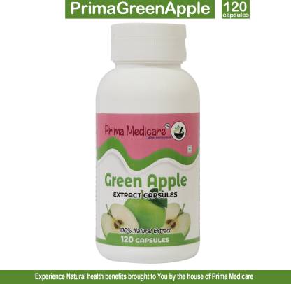 Prima Medicare Green Apple Extract Capsules for Control Digestive System (120 Capsules)