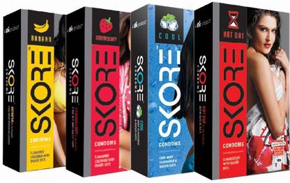 SKORE Banana, Strawberry, Cool & Notout Condom