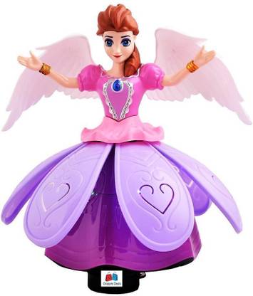 SALEOFF Musical Angel Princess Toy Doll 360° Rotation Feature & 3D LED Lights-176