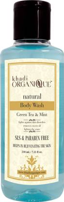 khadi ORGANIQUE Herbal Natural Green Tea & Mint Body Wash - SLS & Paraben Free