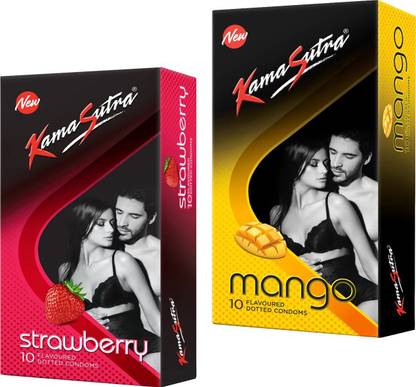 Kamasutra MANGO_STRAWBERRY Flavour Condom Condom