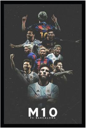 Lionel Messi Poster with Frame F-26 Paper Print