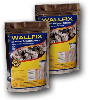 WALLFIX All Purpose Wallpaper Adhesive (Modified Starch Based Specially Formulated) - Pack of 2 (Each 200g) Adhesive