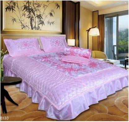 RAMESHTH Satin King Sized Bedding Set
