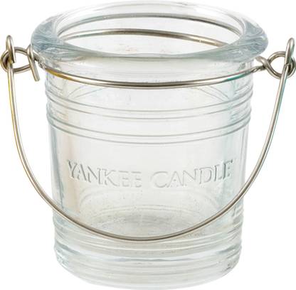 Yankee Candle Clear Bucket Tea Light Votive Glass Candle Holder