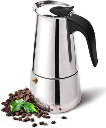 MD Retail 1 Stovetop Espresso Maker, Moka Pot, Percolator Italian Coffee Maker (300ml / 6 Cup), Mocha Cappuccino and Latte Single-Origin Pour, Stainless Steel Pot 6 Cups Coffee Maker