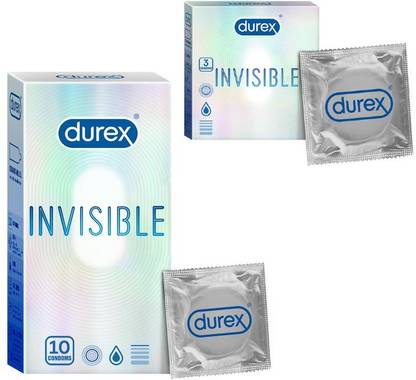 ड्यूरेक्स Invisible - Super Thin Condoms - India's Thinnest Condom- PassionRaja Special Combo Pack of (10s+3s = 13 Condoms) कंडोम