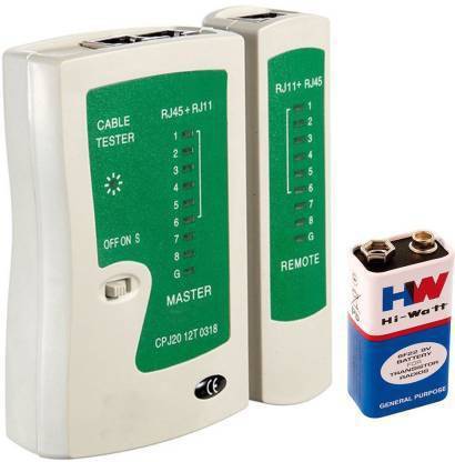 Saviraj RJ45 RJ11 RJ12 Cat5 Cat6 Network Cable Tester Network Cable Tester RJ45 RJ11 RJ12 Cat5 Detachable Portable Multifunction LAN Networking Cable Testing Tool Kit with Battery for Network Interface Card Manual Crimper