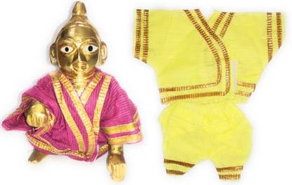 Suparia's Size 4, 5, 6 No. Laddu Gopal Poshak, 1 Pc Sherwani Dhoti Kurta Dress