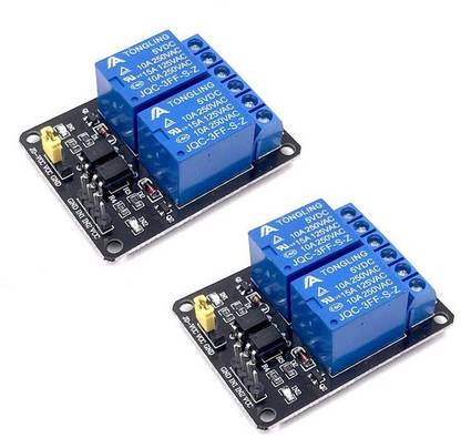 Robotronics 2 Channel DC 5V Relay Module for Arduino UNO R3 DSP ARM PIC AVR STM32 Raspberry Pi with Optocoupler Low Level Trigger Expansion Board ( PACK OF 2 ) Micro Controller Board Electronic Hobby Kit