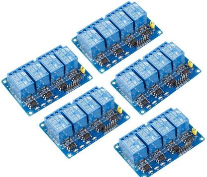 Robotronics 4 Channel 5V Relay Shield Module for Arduino R3 MEGA 2560 1280 DSP ARM PIC AVR STM32 Raspberry Pi ( PACK OF 5 ) Micro Controller Board Electronic Hobby Kit