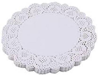 APSAMBR 4.5 INCH Each 100 PCS Round Paper Doilies - Decorative, White Lace Doilies, ,Pieces Doilies Paper, Lace Doileys Paper Round Decorative Paper Placemats Bulk for Desert, Tableware Decoration, Large Doiles Round Paper Placemats for Cake Packaging White Cloth Napkins