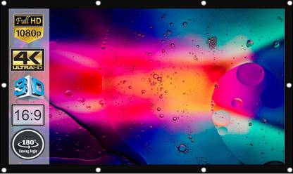 Technolite 122 Inch Diagonal, 107x60 Inches 16:9 Aspect Ratio Supports UHD-3D-4K Technology Eyelets Type Projector Screen (Width 272 cm x 153 cm Height)