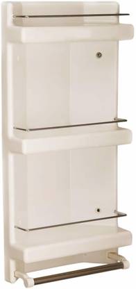 HOMACE Plastic Corner Cabinet with Storage Chest / Shelves & Shelf Plastic Wall Shelf