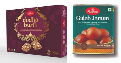 Haldiram's Dodha Burfi (400 g) & Gulab Jamun 1 Kg Combo Tin