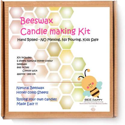 PRATHA Candle Making Kit, Kids Craft Kit, DIY Beeswax hand rolled candle, Starter candle kit for kids, Beeswax Sheets, Holiday fun for kids