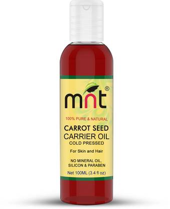 mnt Carrot Seed Cold Pressed Carrier Oil - 100% Pure, Natural & Undiluted Oil for Acne, Dark Circles, Skin Lightening, Scalp & Hair Dandruff