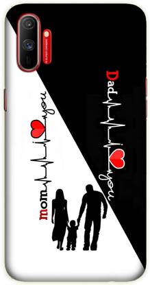 iprinto Back Cover for Realme C3 Mom Dad Love Mom & Dad Love Back Cover