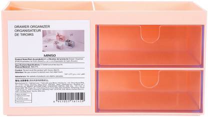 MINISO 3 Compartments Plastic Drawer Organizer