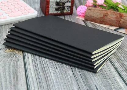 INNAXA A5 Size Ecofriendly Notebook Kraft Black Soft Cover (210 x 140 mm) -64 Blank Pages A5 Notebook Blank 64 Pages