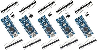 Grahikum Nano V3.0 Module ATmega328P 5V 16MHz CH340G Chip Microcontroller Development Board for Arduino Without USB Cable (Not-soldered Nano ) Pack of 5 Micro Controller Board Electronic Hobby Kit